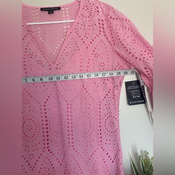 Boston Proper Pink Eyelet Dress - Picture 7 of 12